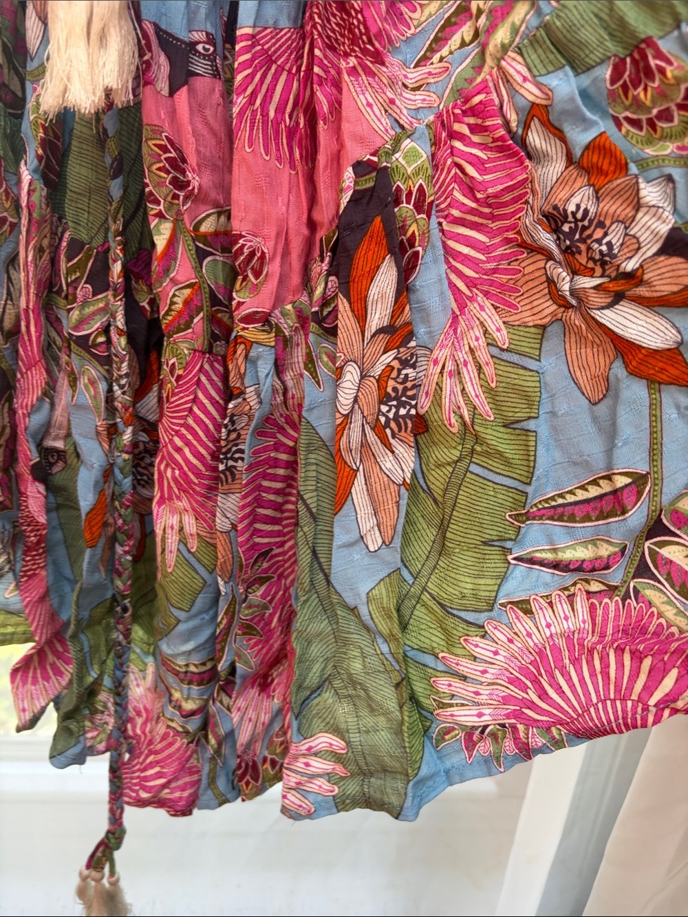 Rachel Roy Boho Off-Shoulder Floral Tie-Waist Dress in Multicolor - Picture 7 of 10